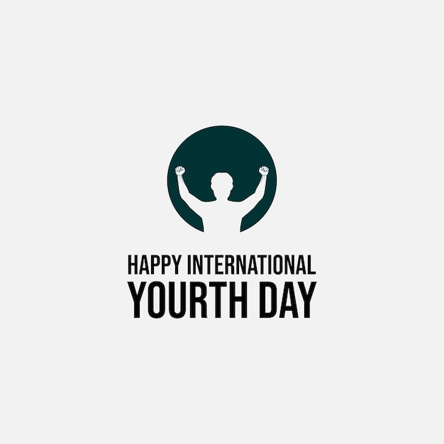 Vektorgrafik des happy international youth day-logos und der jugendikone