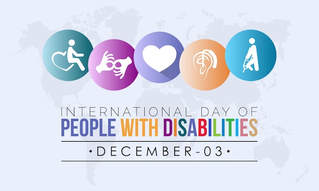 Vektorgrafik-Designkonzept des Internationalen Tages der Menschen oder Menschen mit Behinderungen, der am 3. Dezember begangen wird