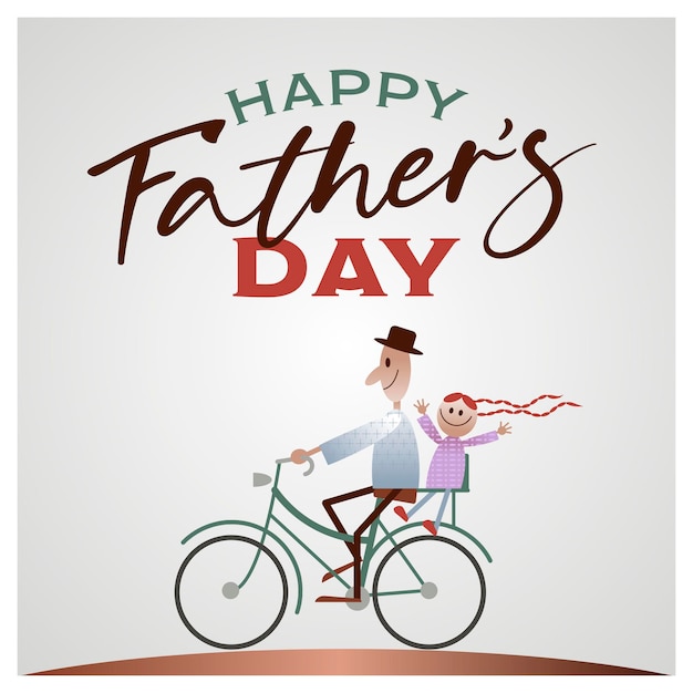 Vektorgrafik glücklicher vater mit einer tochter happy father's day card design