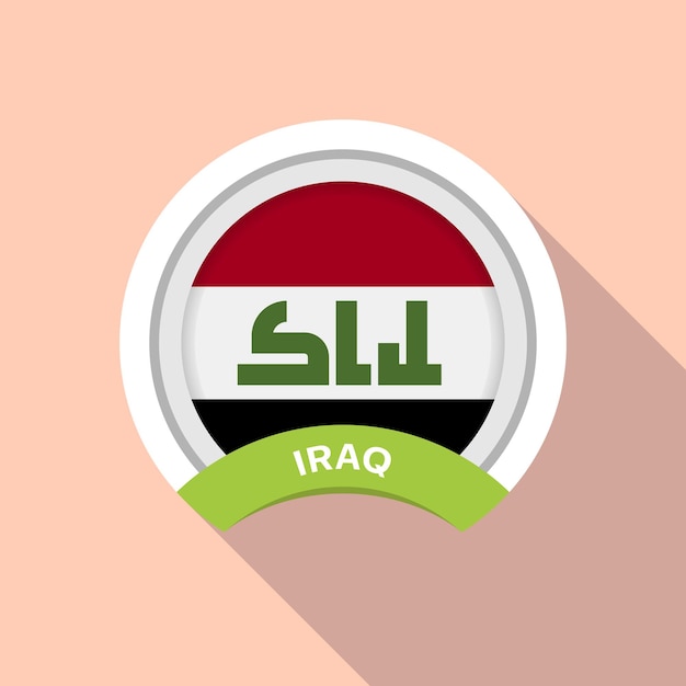 Vektorgrafik irak-flaggensymbol isoliert auf weißem hintergrund runde nationalflagge des irak flagge