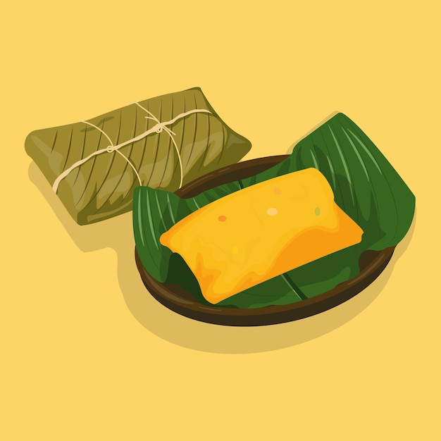 Vektorgrafik köstliche gedämpfte Tamale Traditionelle kolumbianische Küche