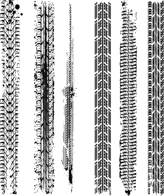 Vektor vektorgrafik reifenspuren setzen silhouette-design