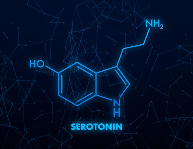 Vektorgrafik serotonin editierbares umrisssymbol isoliert auf weißem hintergrund