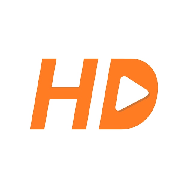 Vektorgrafik von hd-symbolen, die für filme in video-hd-qualität geeignet sind