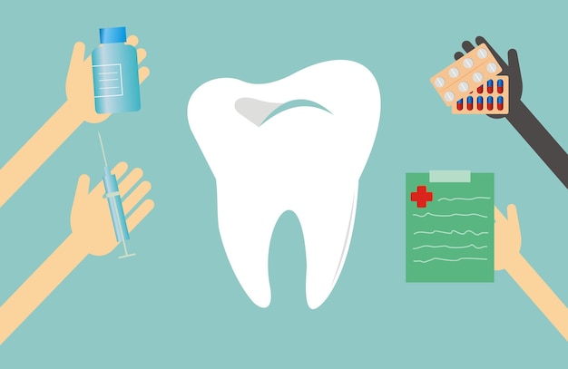 Vektorgrafik zahnarzt behandelt zähne