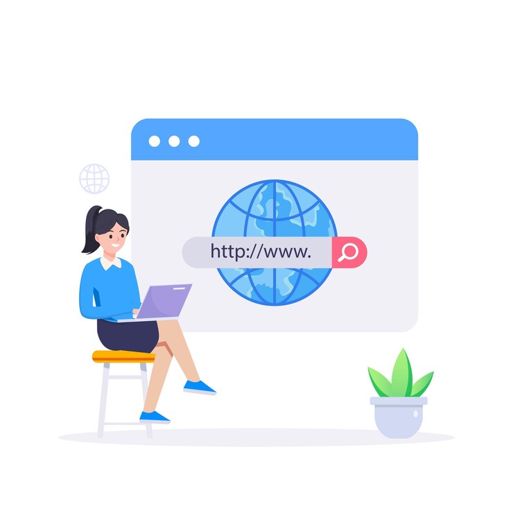 Vektor vektorgrafische darstellung des www-konzepts