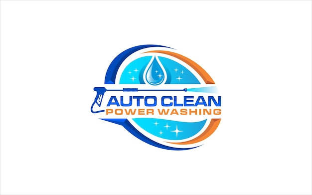 Vektorgrafische Illustration der Vorlage für das Logo-Design von Pressure Power Wash Spray