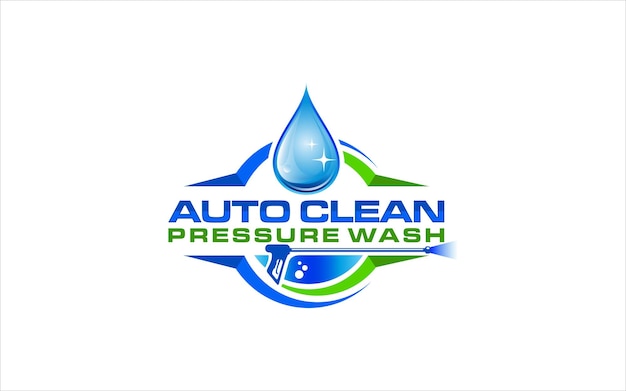 Vektorgrafische Illustration der Vorlage für das Logo-Design von Pressure Power Wash Spray