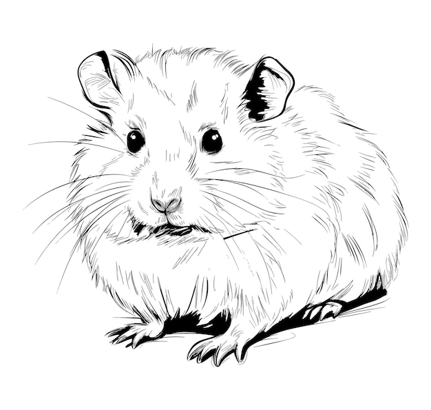 Vektorhamster im handgezeichneten Stil