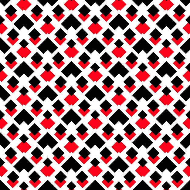 Vektorhintergrund Geometrisches Muster Schwarz-Rot-Quadratmuster auf weißem Hintergrund Dekoratives Muster für Tapeten Möbel Innenarchitektur Mode Stoff Vektormuster modernes Design