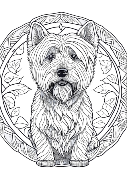 Vektor vektorhundeumriss malseite malbuch illustration west highland white terrier terrier