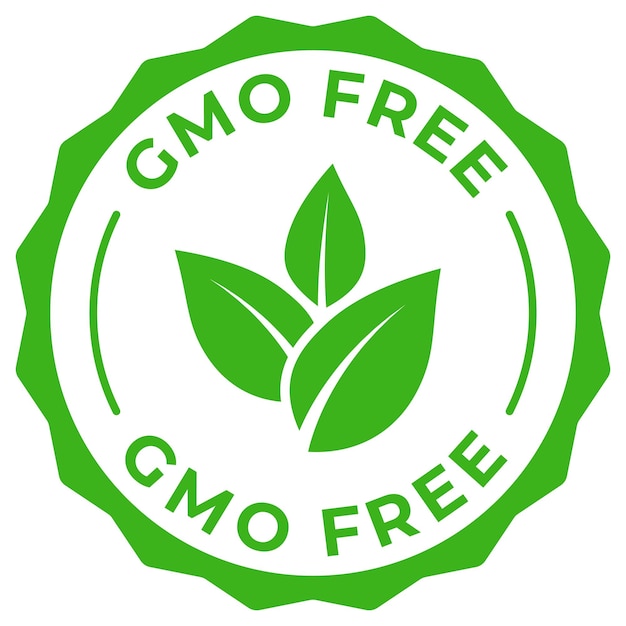 Vektorikone der GMO-freien Etikette, Darstellung des grünen Non-GMO-Logos