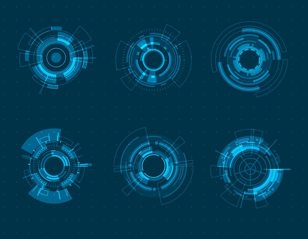 Vektorikone gesetztes technologiekreisdesign.