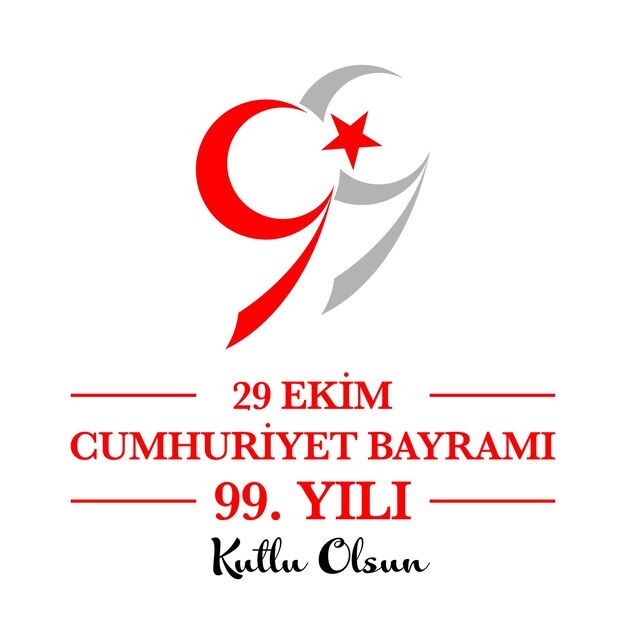 Vektorillustration 29 ekim Cumhuriyet Bayrami kutlu olsun, Tag der Republik Türkei. 29. Oktober Republik