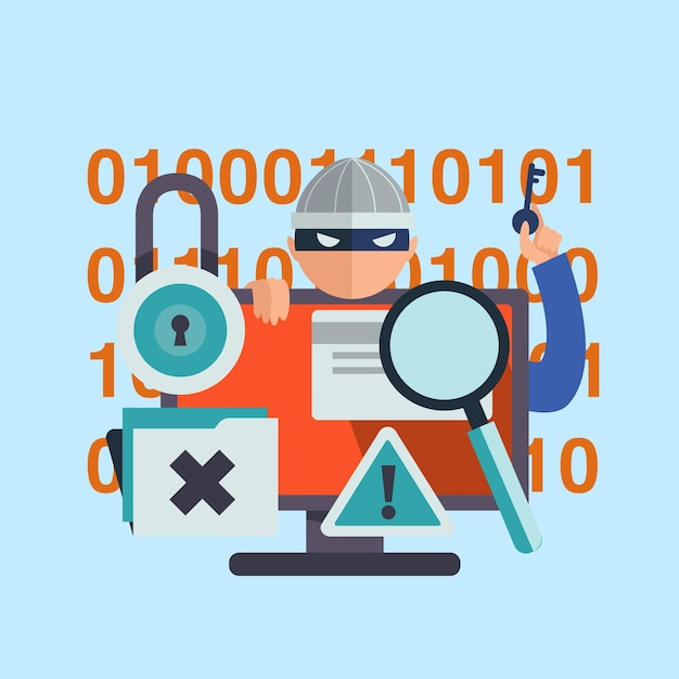 Vektorillustration Cyber Sentinel Eine visuelle Erforschung der Netzwerksicherheit