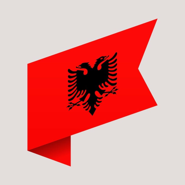 Vektor vektorillustration der albanischen eckflagge nationale flagge isoliert auf hellem hintergrund