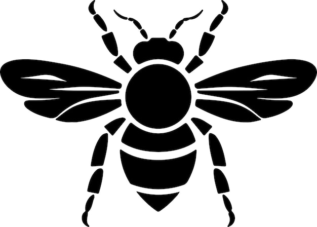 Vektorillustration der Biensilhouette Weißer Hintergrund