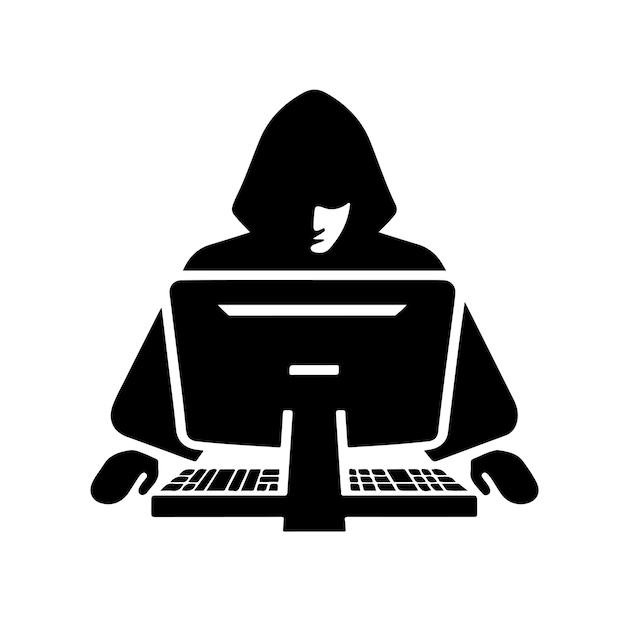Vektorillustration der Computer-Hacker-Silhouette