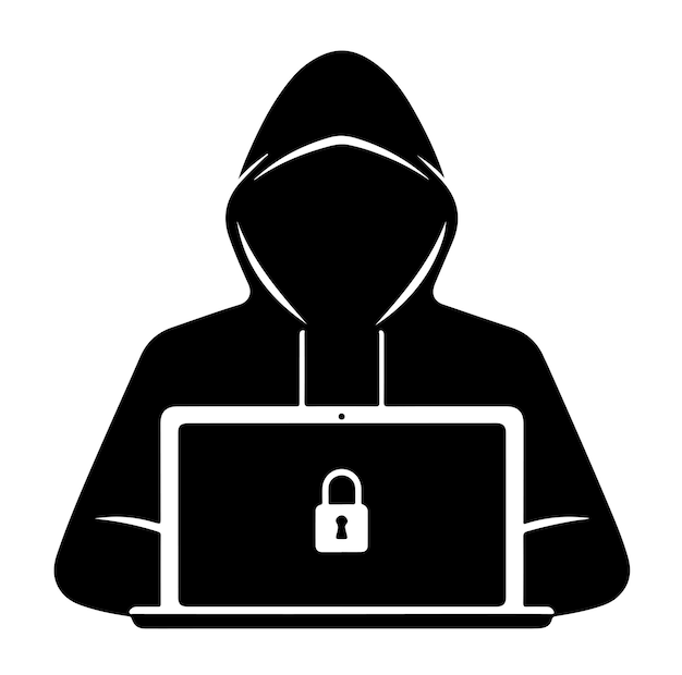 Vektorillustration der Computer-Hacker-Silhouette