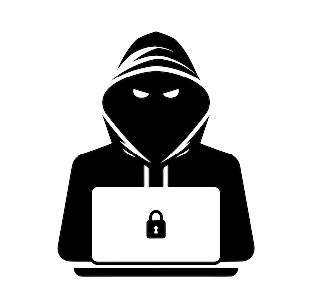 Vektorillustration der Computer-Hacker-Silhouette