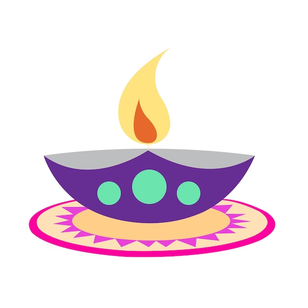 Vektor vektorillustration der diwali-feier mit dekorativem, farbenfrohem design-set