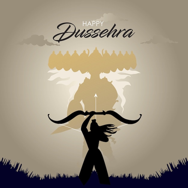 Vektorillustration der fröhlichen Dussehra-Begrüßung