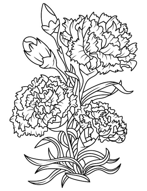 Vektorillustration der handgezeichneten Blume für Erwachsene