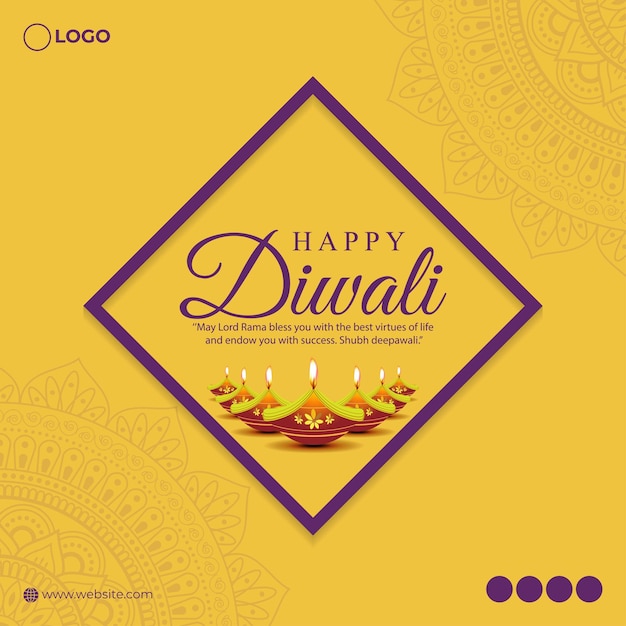 Vektor vektorillustration der happy diwali-social-media-feed-vorlage