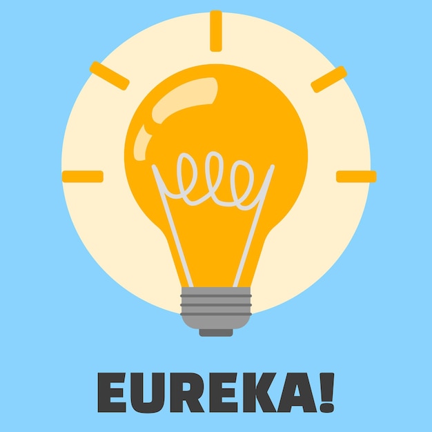 Vektor vektorillustration der ideen- oder eureka-lampe