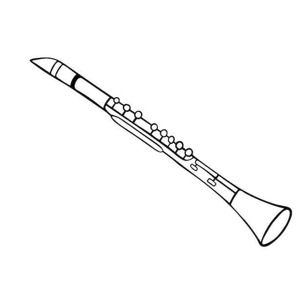 Vektor vektorillustration der klarinette eines blasmusikinstruments