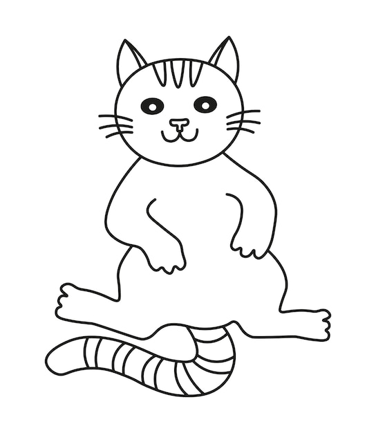Vektorillustration der linearen Katze