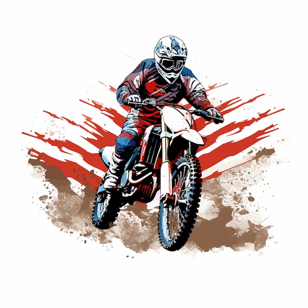 Vektorillustration der motocross-rennflagge hintergrundvorlage