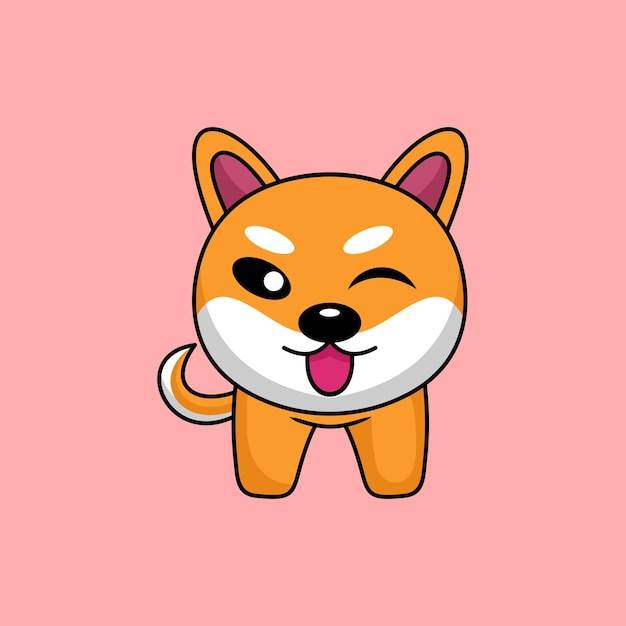 Vektorillustration der niedlichen Shiba-Hundetierprämie