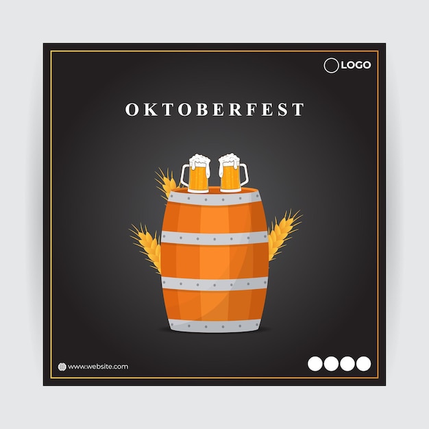 Vektorillustration der oktoberfest-social-media-story-feed-mockup-vorlage