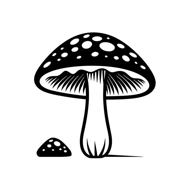 Vektorillustration der Pilzsilhouette Ikonen und Zeichen der Pilz silhouette