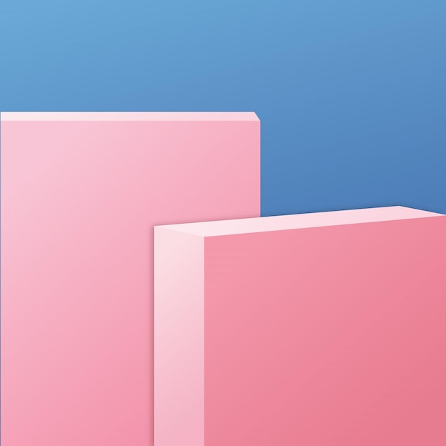 Vektorillustration der Produktpräsentation auf dem rosa Podium
