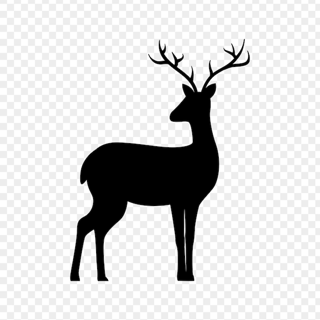 Vektorillustration der Rentiersilhouette auf durchsichtigem Hintergrund