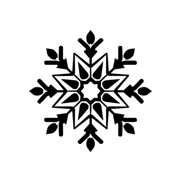 Vektorillustration der Schneeflocken-Silhouette Ikonen und Schilder