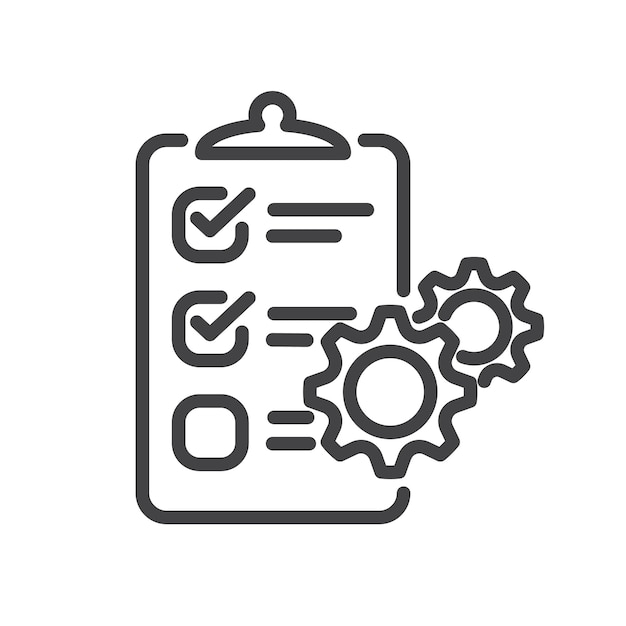 Vektorillustration der service-checkliste für reparaturdatensymbole