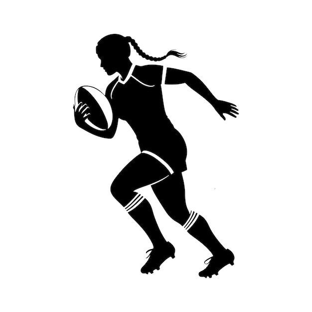 Vektorillustration der Silhouette eines Rugby-Spielers