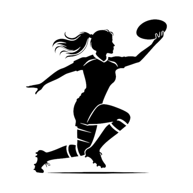 Vektorillustration der Silhouette eines Rugby-Spielers
