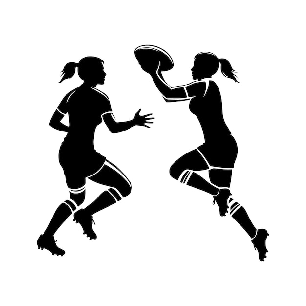 Vektorillustration der Silhouette eines Rugby-Spielers