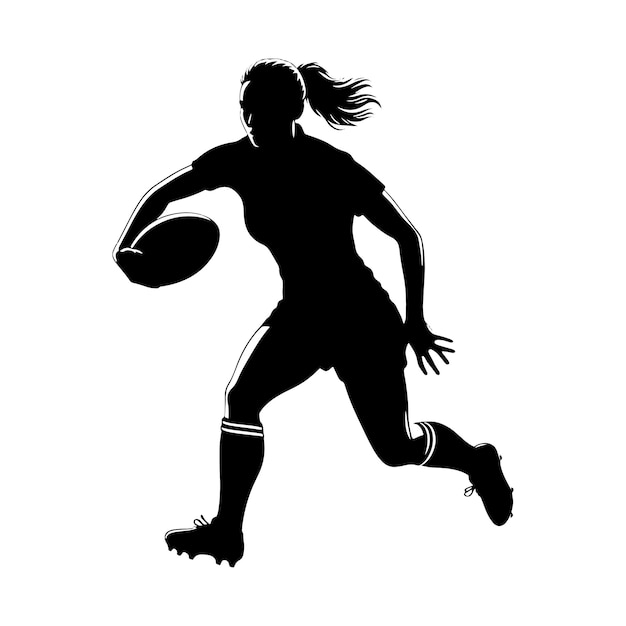 Vektorillustration der Silhouette eines Rugby-Spielers