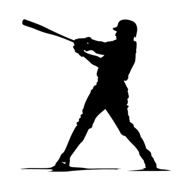 Vektor vektorillustration der silhouetten von baseballspielern