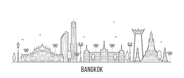 Vektorillustration der Skyline von Bangkok in Thailand