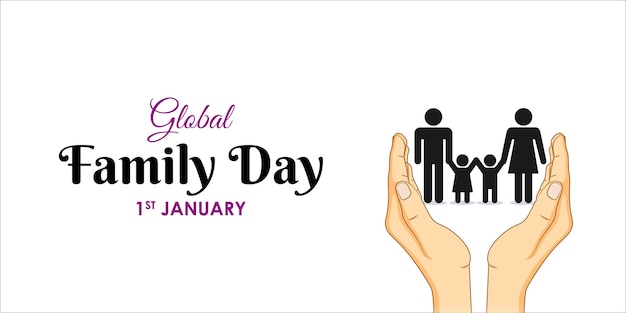 Vektorillustration der Social Media-Feed-Vorlage für den Happy Global Family Day