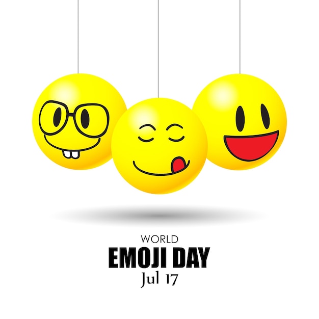 Vektorillustration der Social-Media-Story-Feed-Vorlage zum Welt-Emoji-Tag am 17. Juli