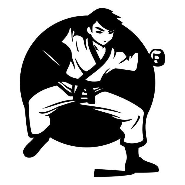 Vektor vektorillustration der taekwondo-karate-kunst