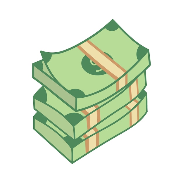 Vektorillustration der US-Dollar-Währung Dollar Geld Bargeld-Symbol Kasse Geld Zahlung dol