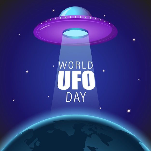 Vektorillustration der Vorlage für den Social-Media-Feed zum Welt-UFO-Tag